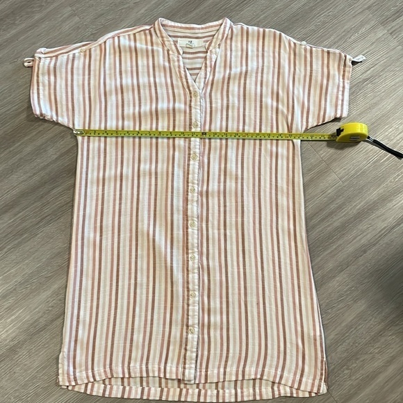 Thread and Supply Women's JUDSON Mini DRESS Medium Pink Striped Desert Rose - Picture 9 of 12